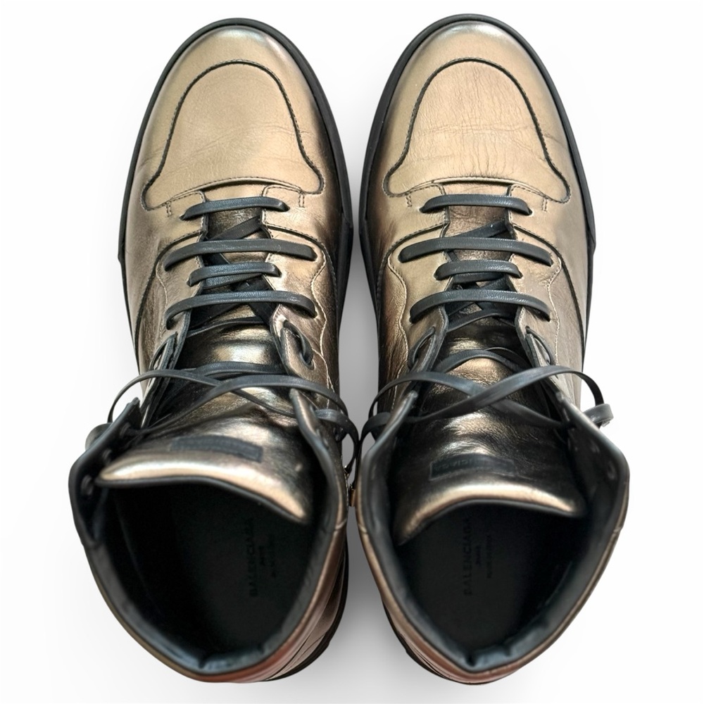 Balenciaga X Vintage Balenciaga Leather Hi-Top Sneakers in Metallic Men's EU 45 - Picture 5 of 7